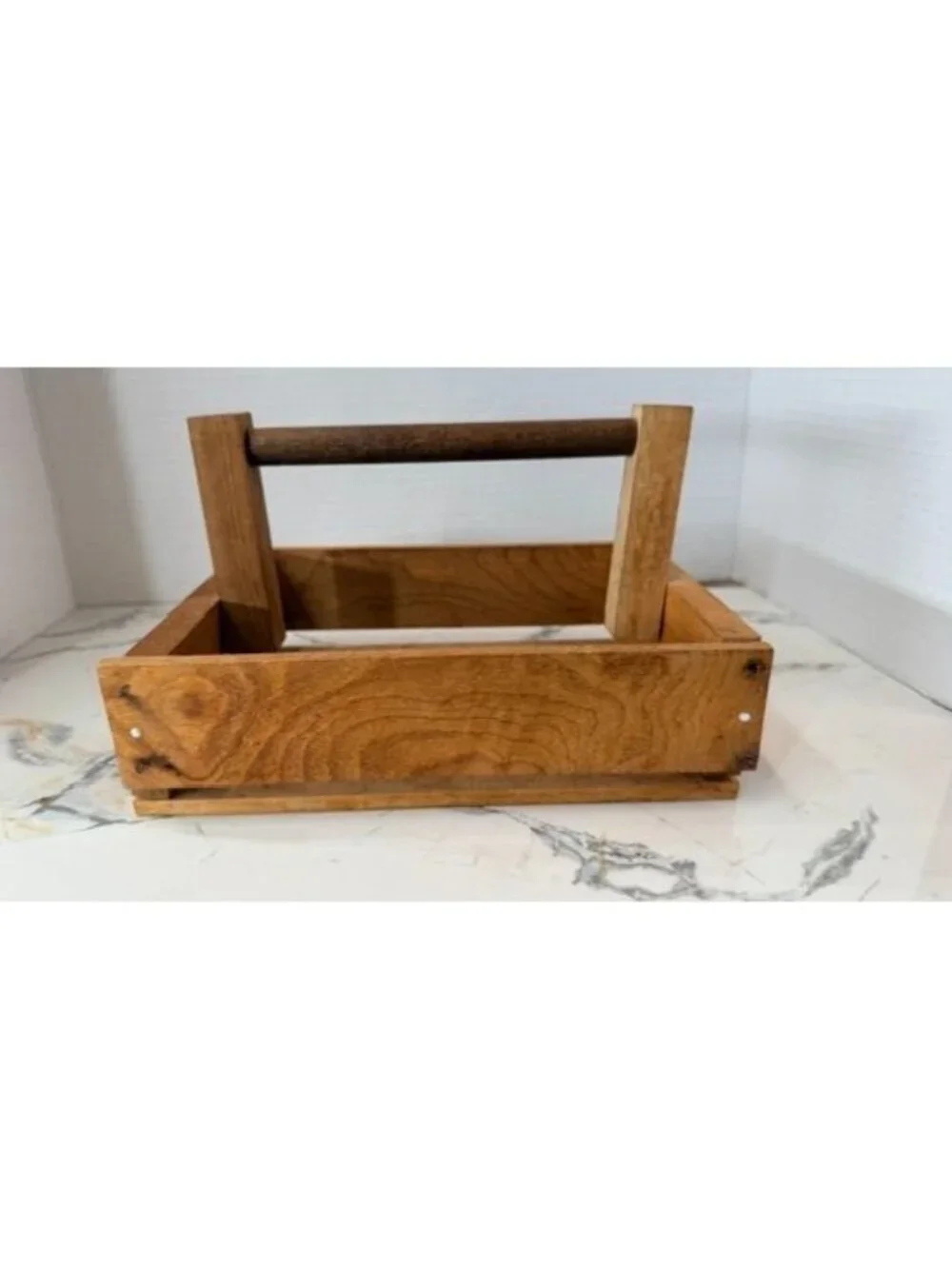 VTG House of Myrtlewood Oregon Handcrafted Wood Caddy Tote Tray